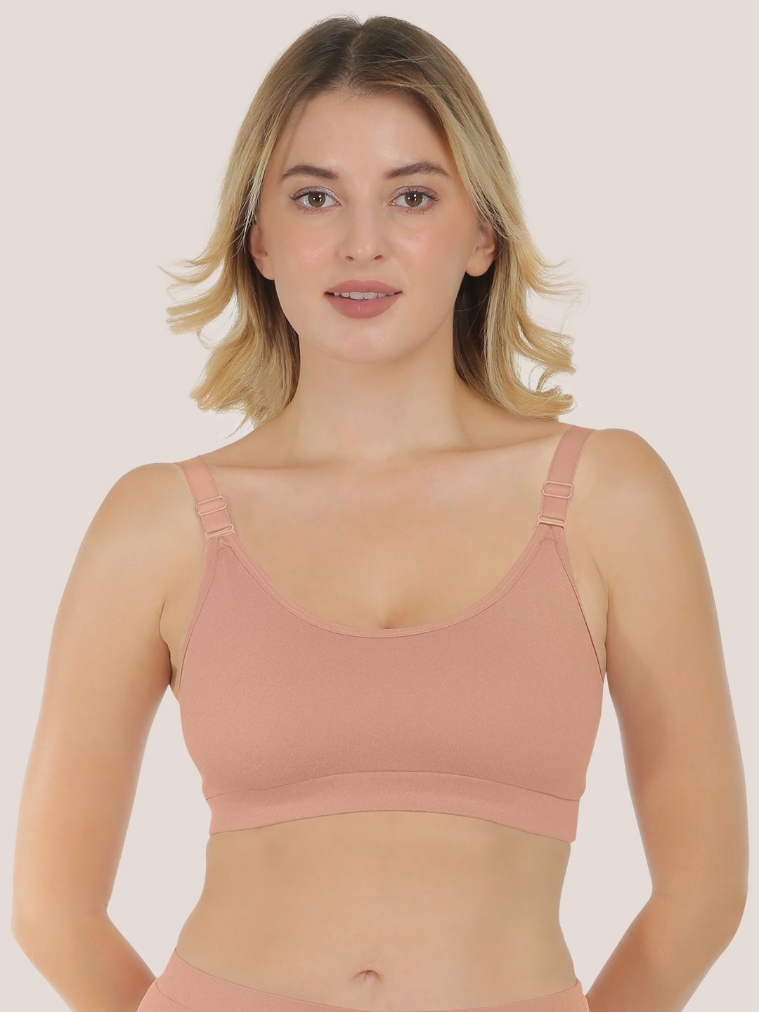 

POOJA RAGENEE Women Cotton Slip-On Full Coverage Bra, Camel brown