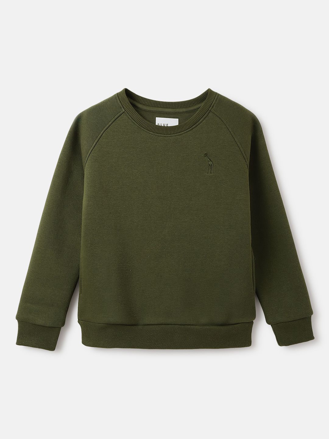 

Blue Giraffe Boys Cotton Pullover Sweatshirt, Olive