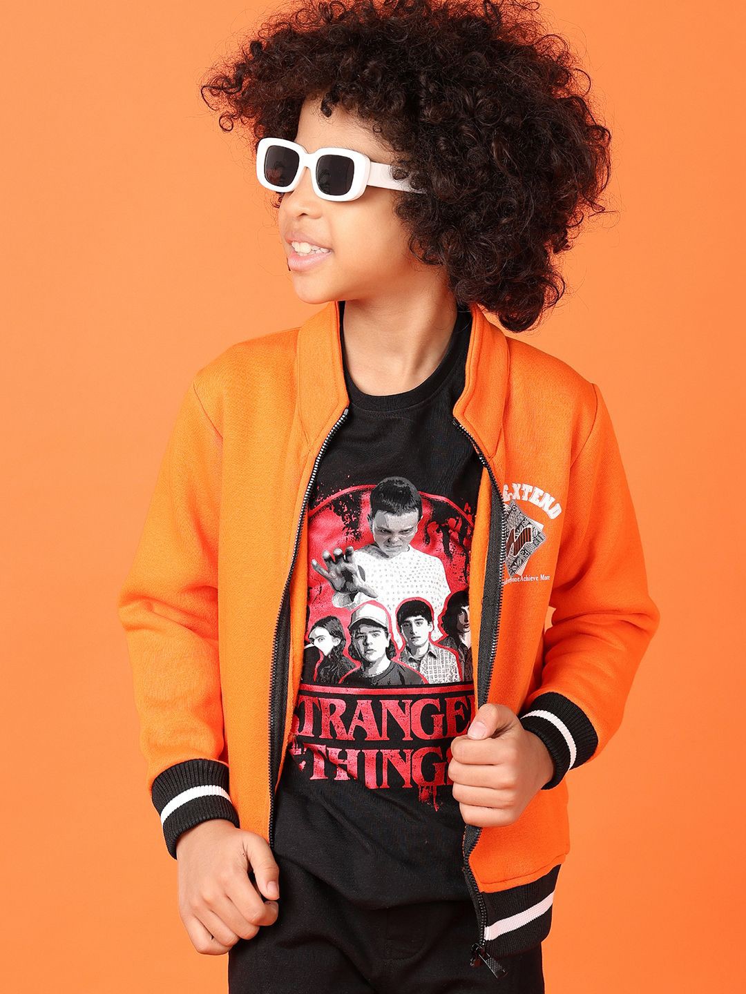 

V-Mart Boys Casual Solid Sweatshirt, Orange
