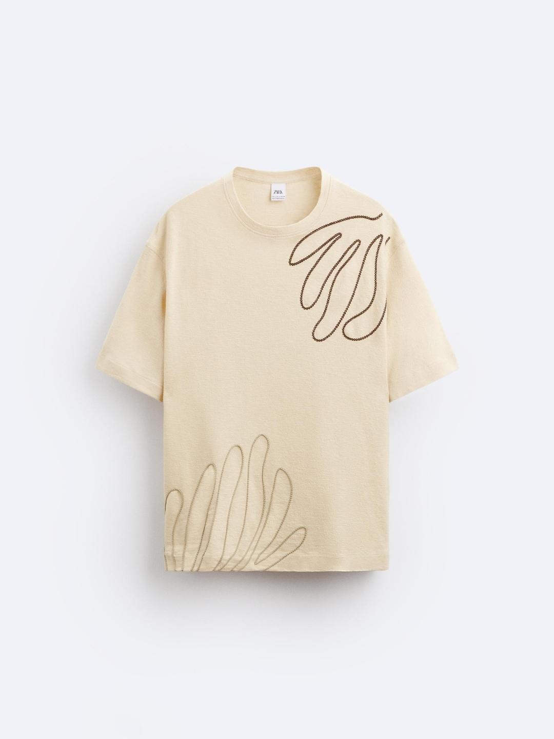 

ZARA Men Beige Tshirts