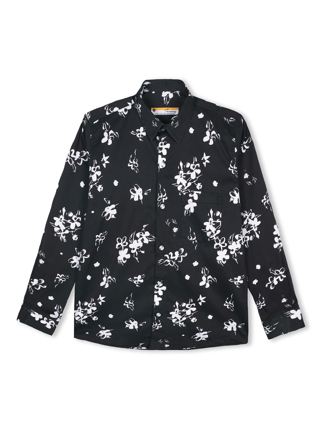 

BAESD Boys Floral Opaque Printed Casual Shirt, Black