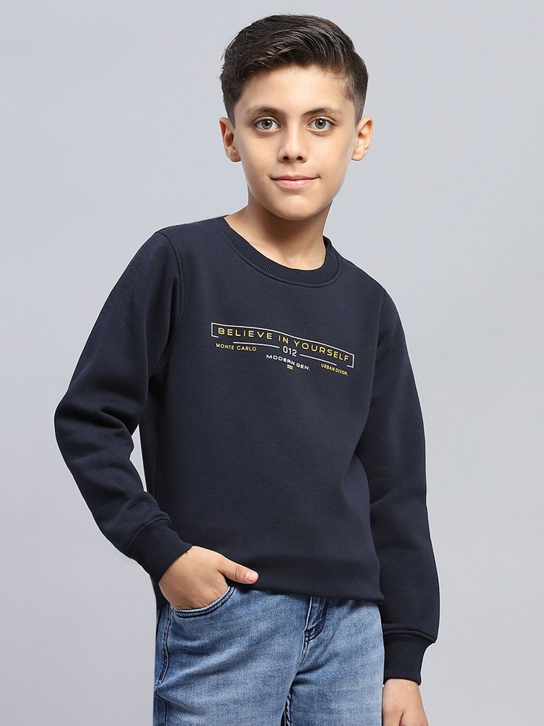 

Monte Carlo Boys Printed Cotton Pullover Sweatshirt, Navy blue