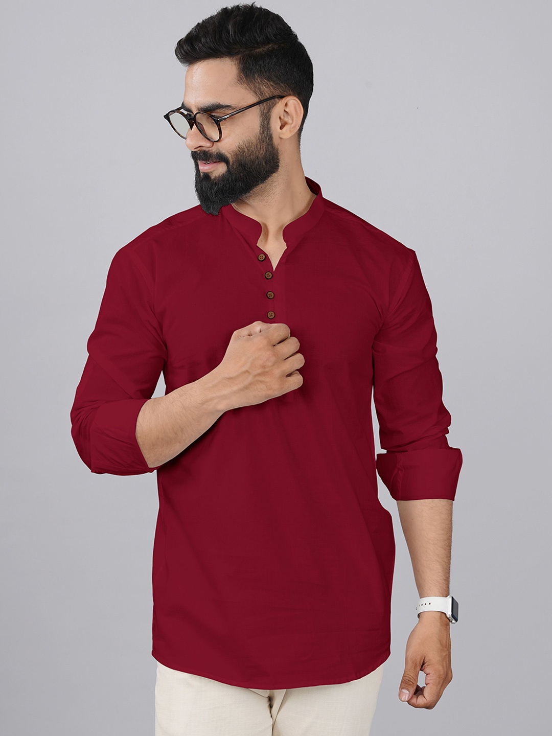 

FINIVO FASHION Men Kurta, Maroon