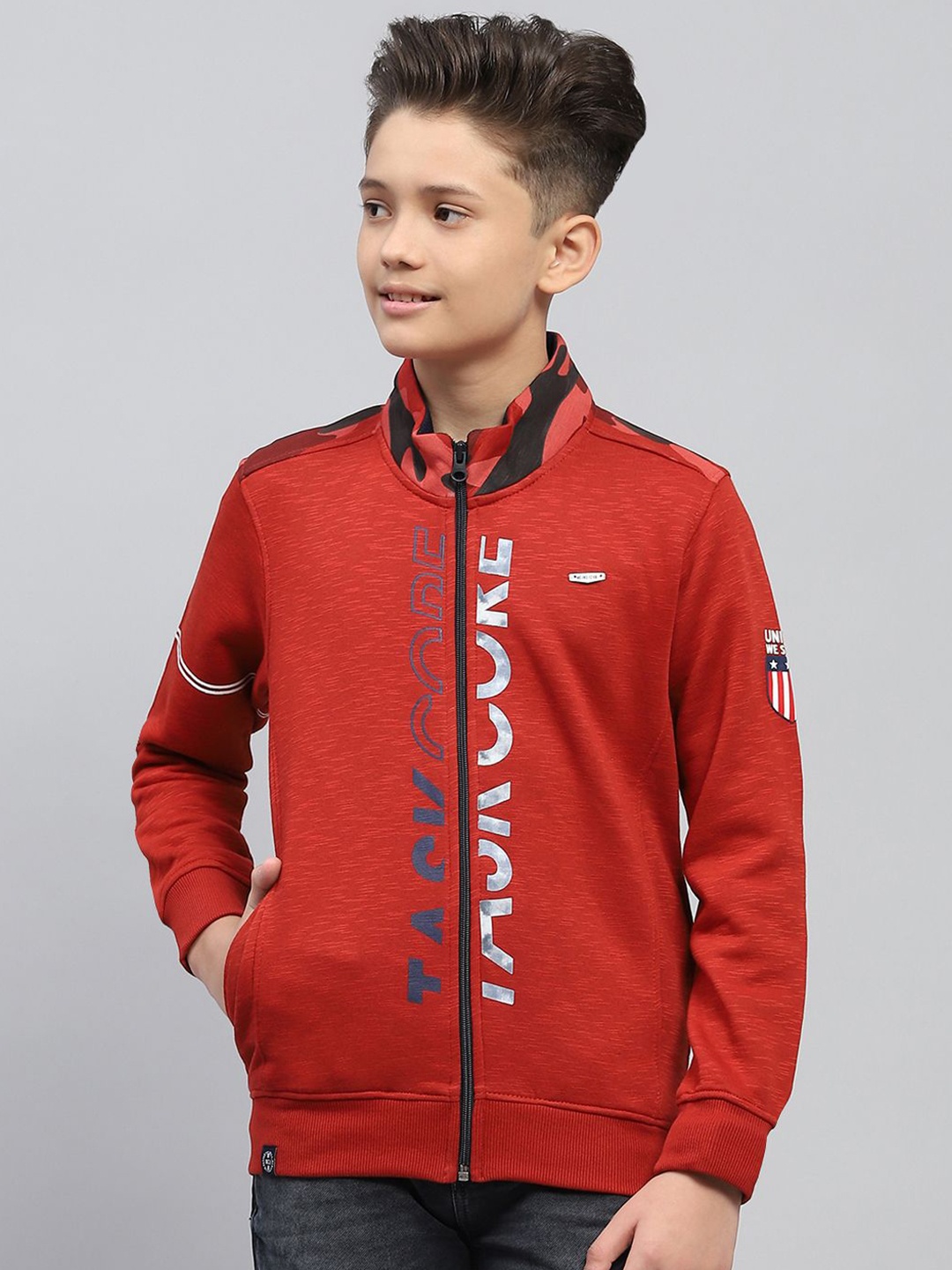 

Monte Carlo Boys Printed Cotton Sweatshirt, Maroon