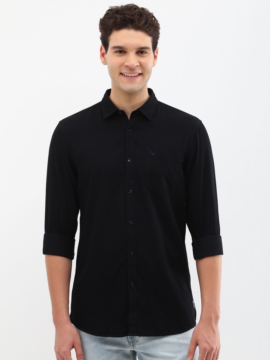 

Allen Solly Men Custom Opaque Casual Shirt, Black