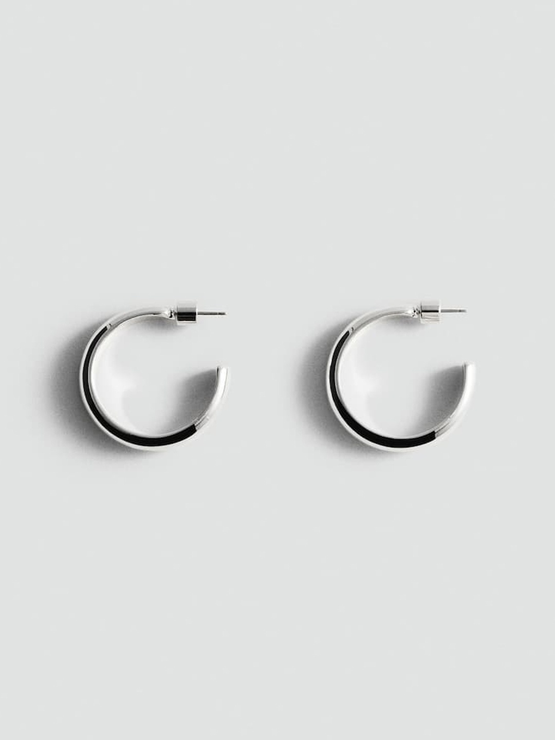 

MANGO Classic Half Hoop Earrings, Silver