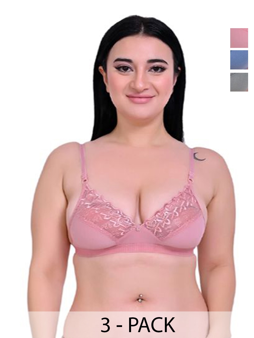 

Piylu Medium Coverage Cut and Sew Lightly Padded Bra, Pink