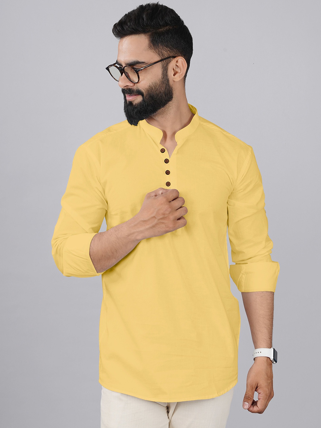 

FINIVO FASHION Men Kurta, Yellow