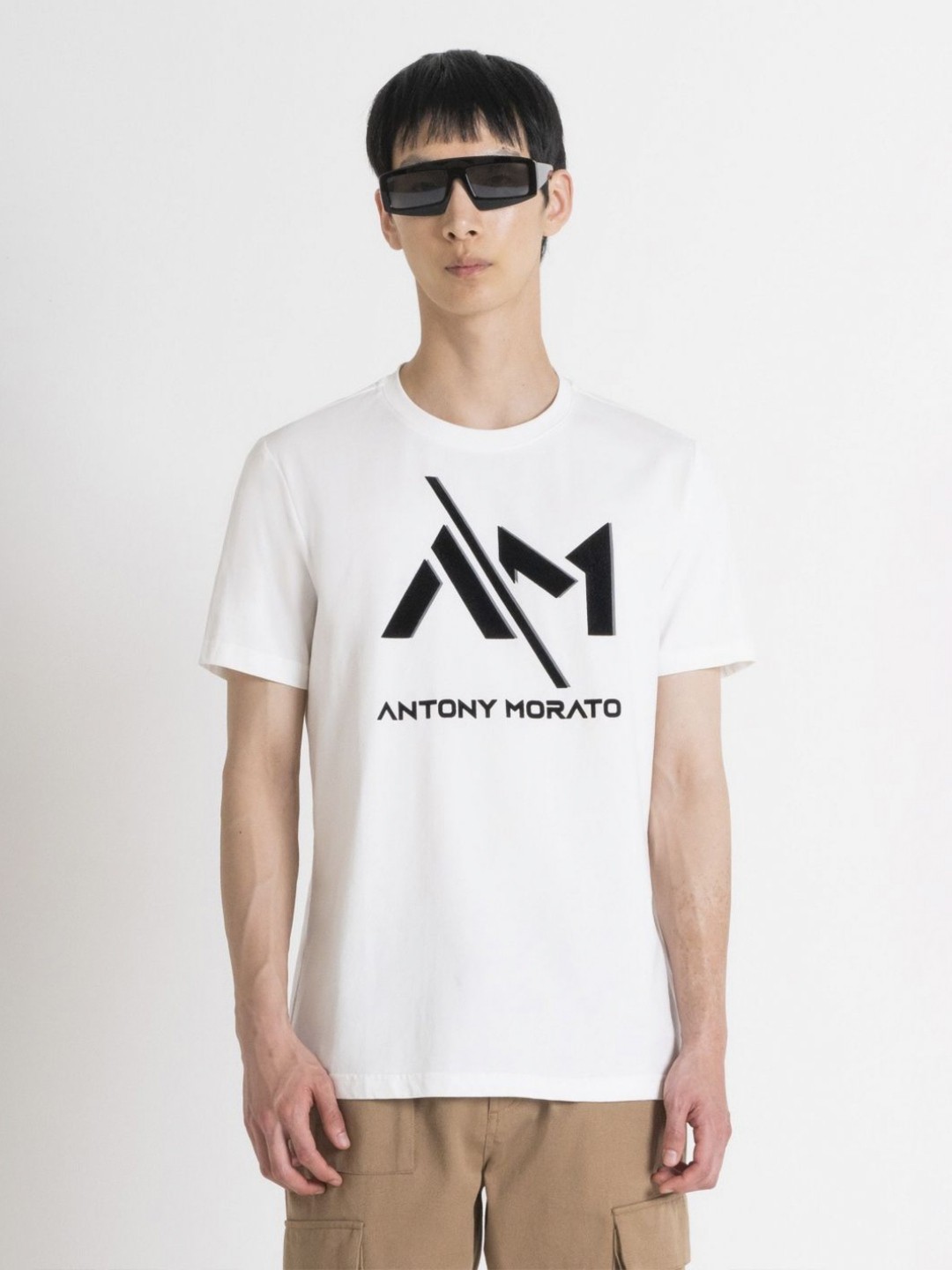 

Antony Morato Men Typography Printed Round Neck Cotton T-shirt, White