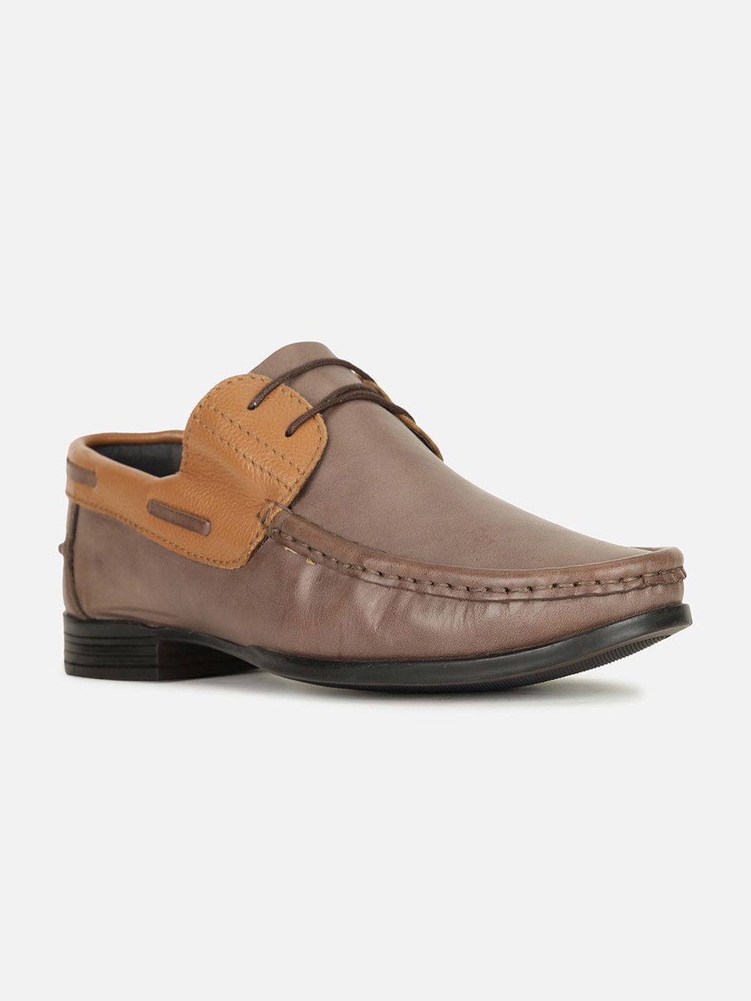 

Carlton London Men Leather Round Toe Loafers, Grey