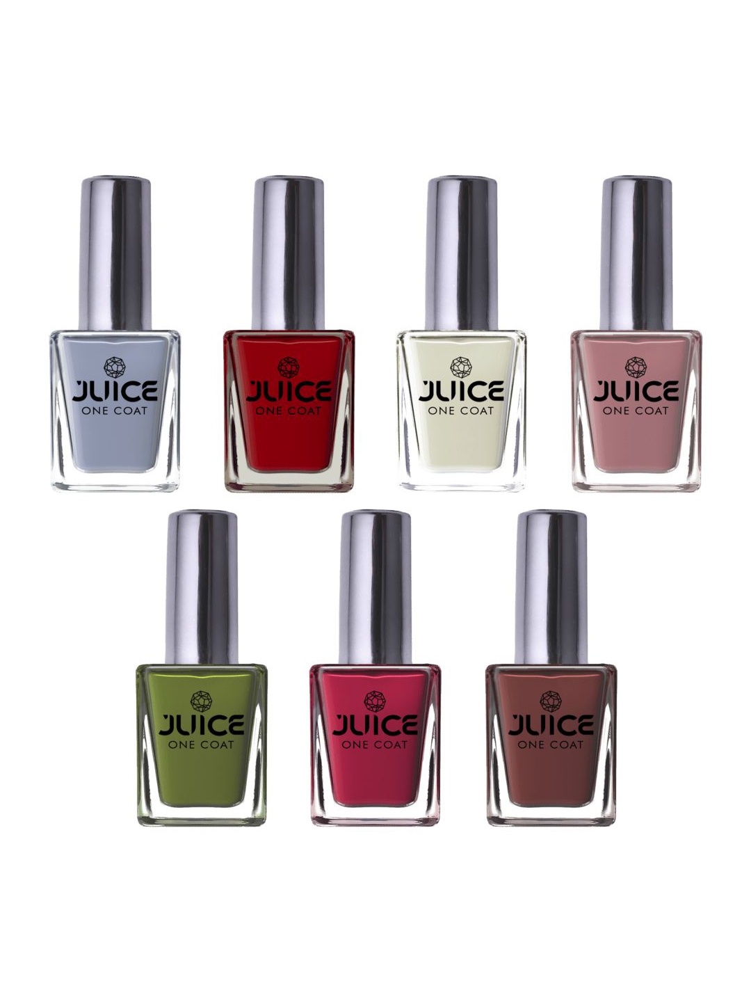 

JUICE Set of 7 One Coat Long Lasting Quick Dry Nail Polish - 11 ml each, Multi