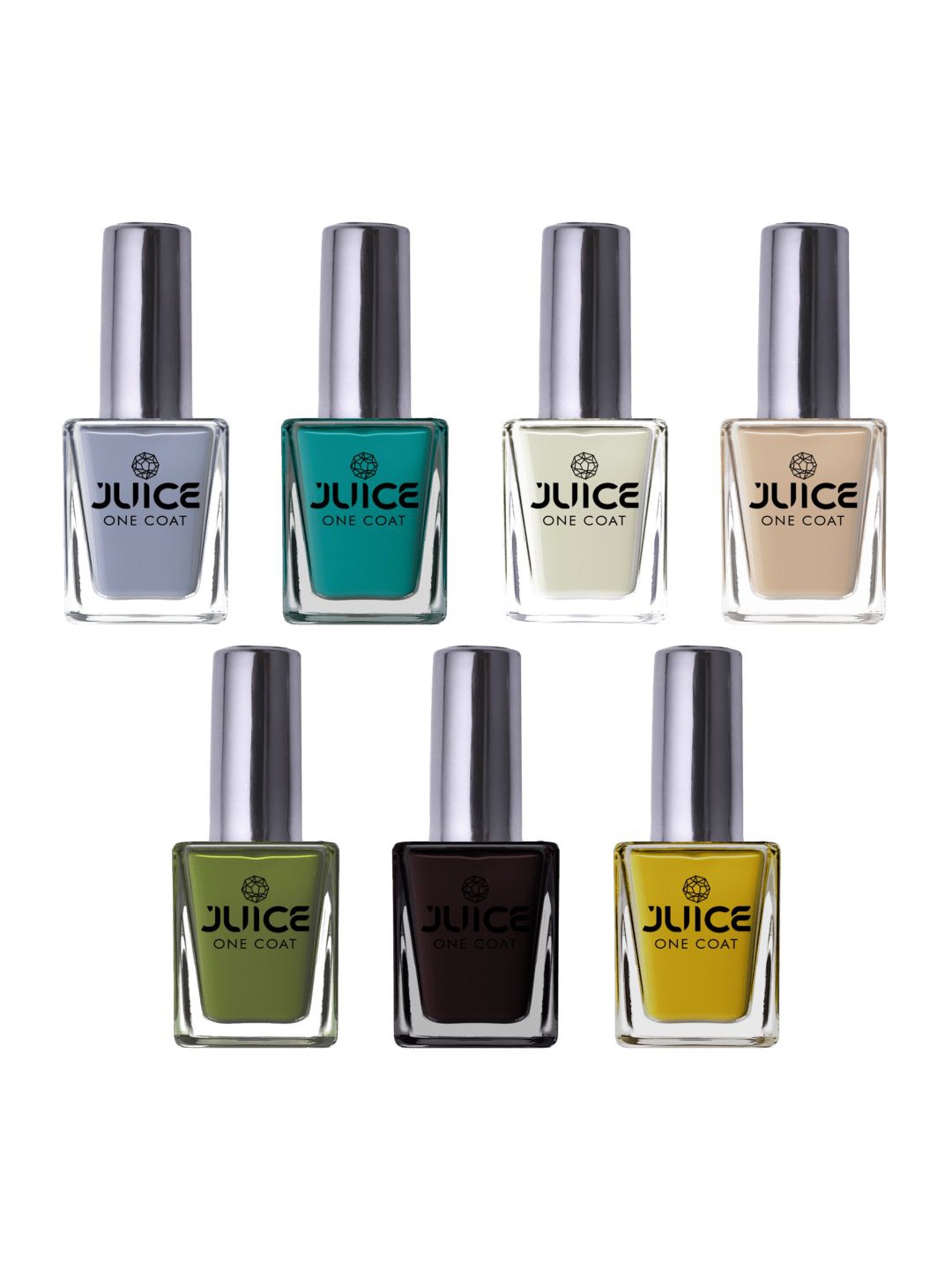 

JUICE Set Of 7 One Coat Nail Paints - 11 ml Each - X01- X02-X03 - X24 - X25 - X26- X27, White