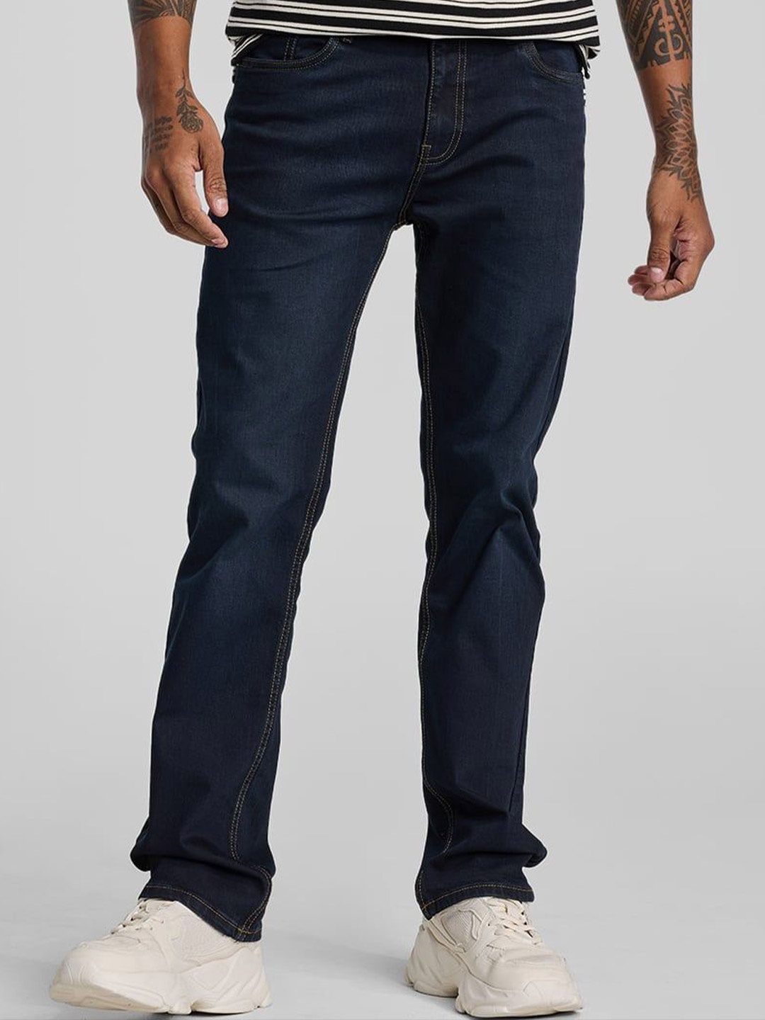 

Snitch Men Classic Regular Fit Mid-Rise Stretchable Jeans, Navy blue