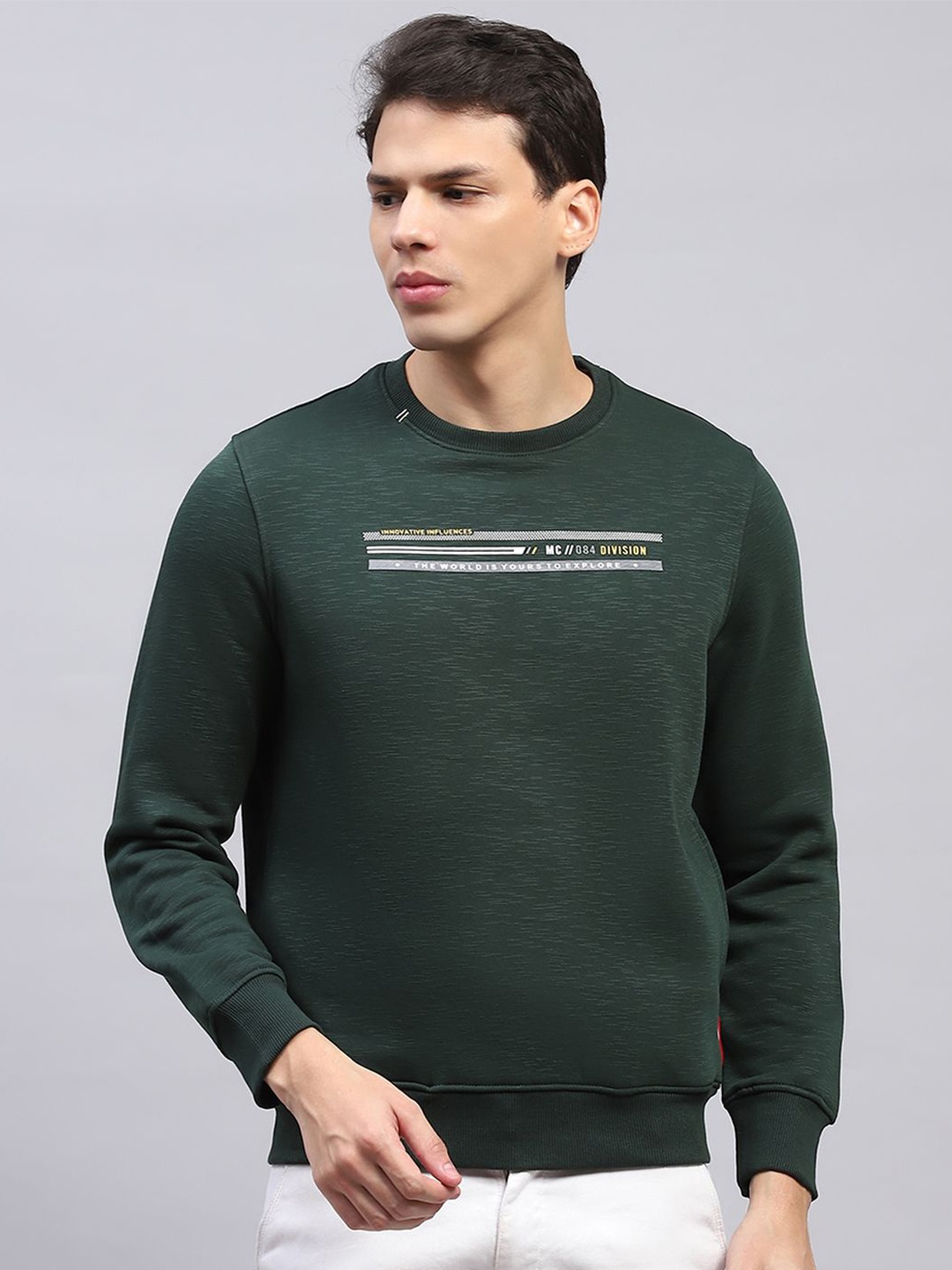 

Monte Carlo Men Round Neck Cotton Pullover Sweatshirt, Green