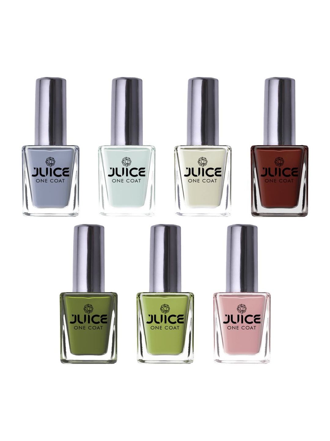 

JUICE Set Of 7 Long Lasting Waterproof Chip Resistant One Coat Nail Polish - 11ml Each, Grey