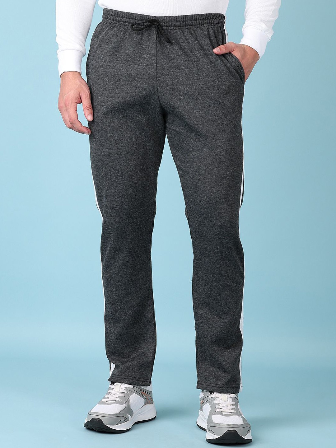 

V-Mart Men Regular Fit Cotton Track Pant, Grey