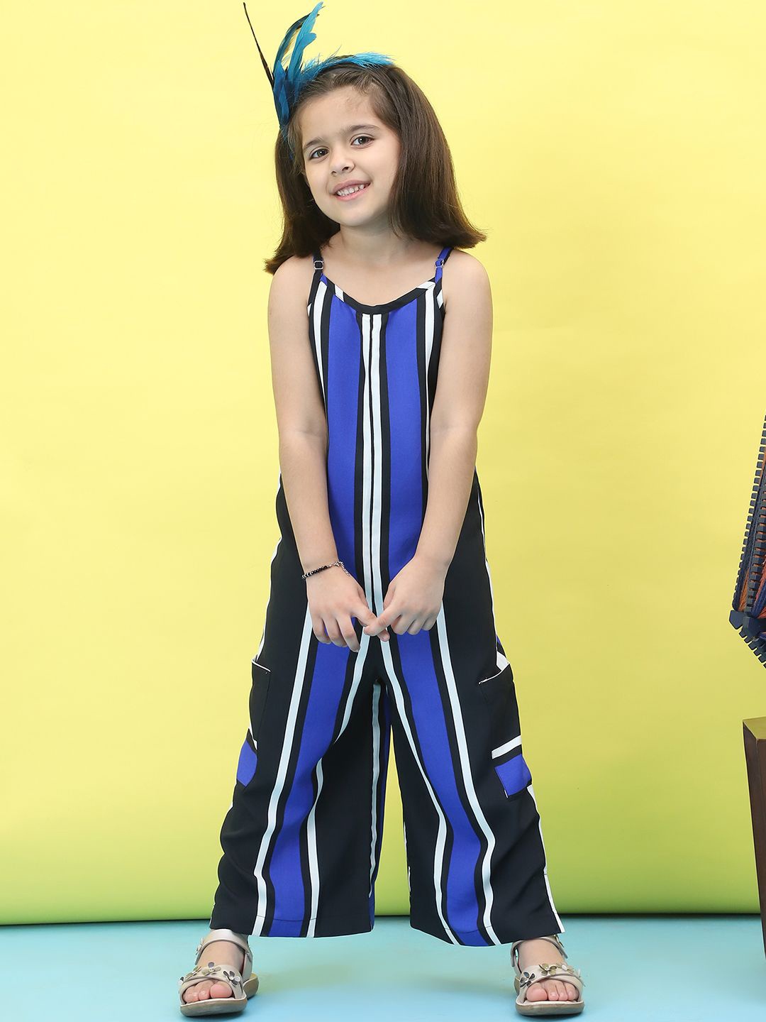 

Baawri Girls Printed Basic Jumpsuit, Blue