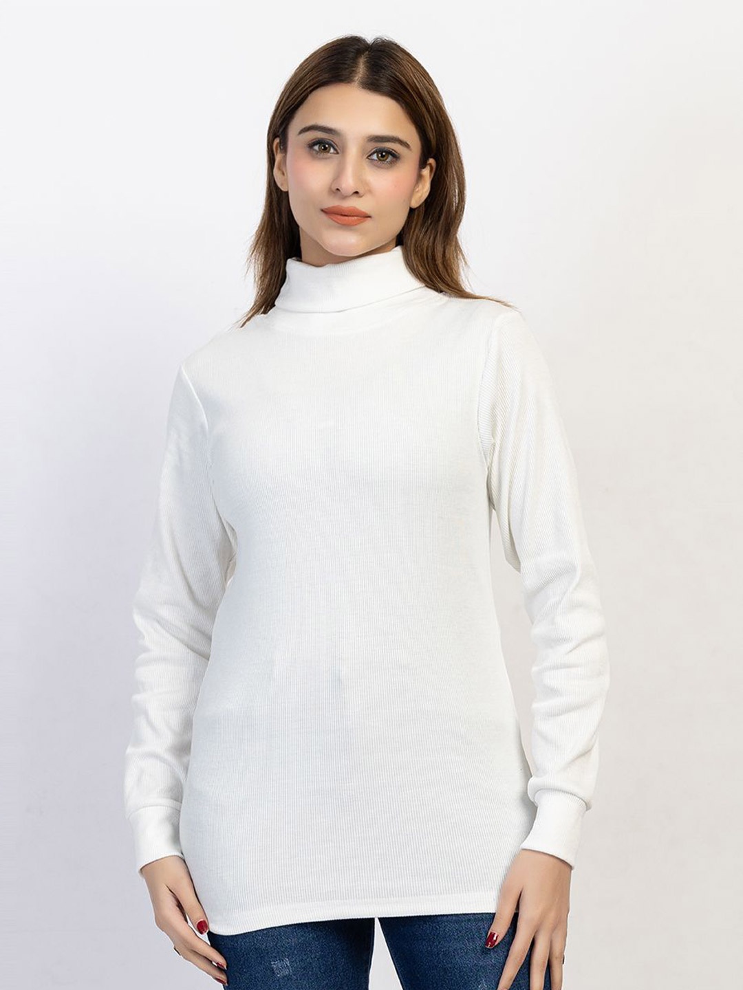 

GEE 5 Women Winter Turtle Neck Long Sleeve Pullover Sweater, Off white