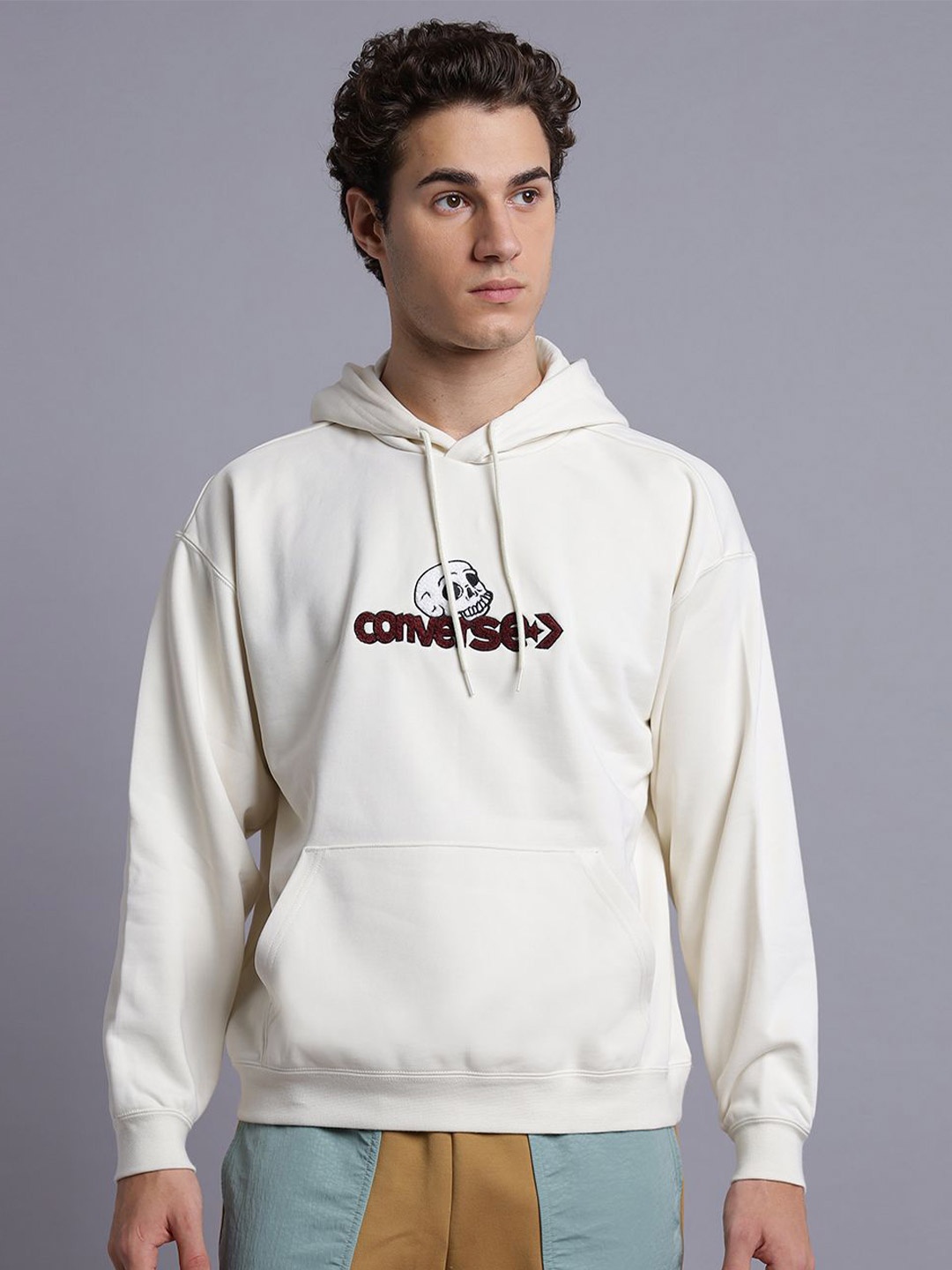 

Converse Men Skull Hoodie, Beige