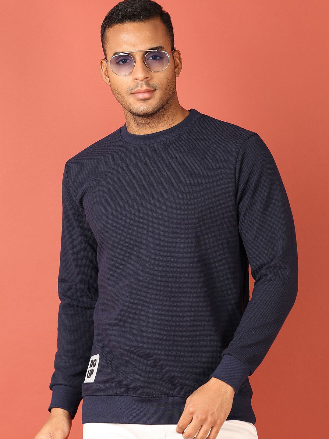 

V-Mart Men Round Neck Cotton Pullover Sweatshirt, Navy blue