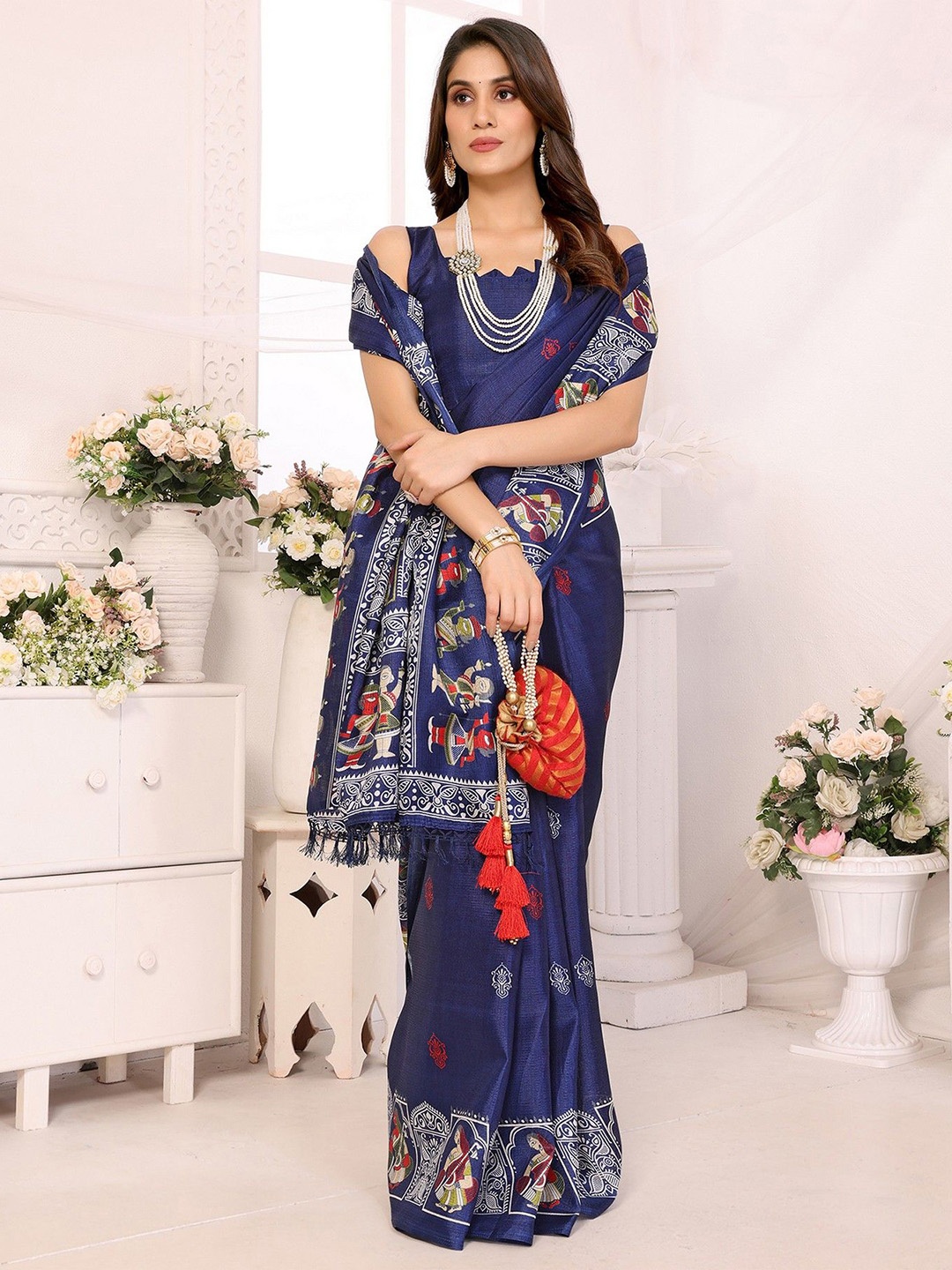 

KALINI Designer Leheriya Saree, Blue