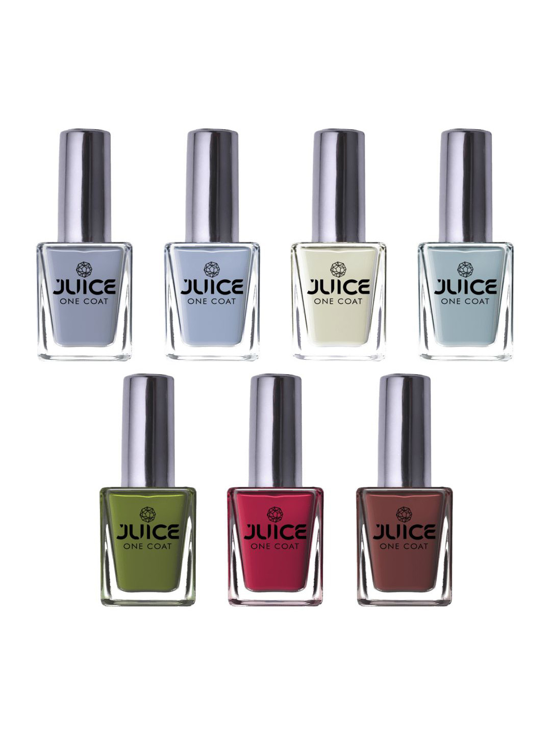 

JUICE Set Of 7 One Coat Nail Paints - 11 ml Each - X01- X02-X03- X08 - X09 - X10 - X11, White
