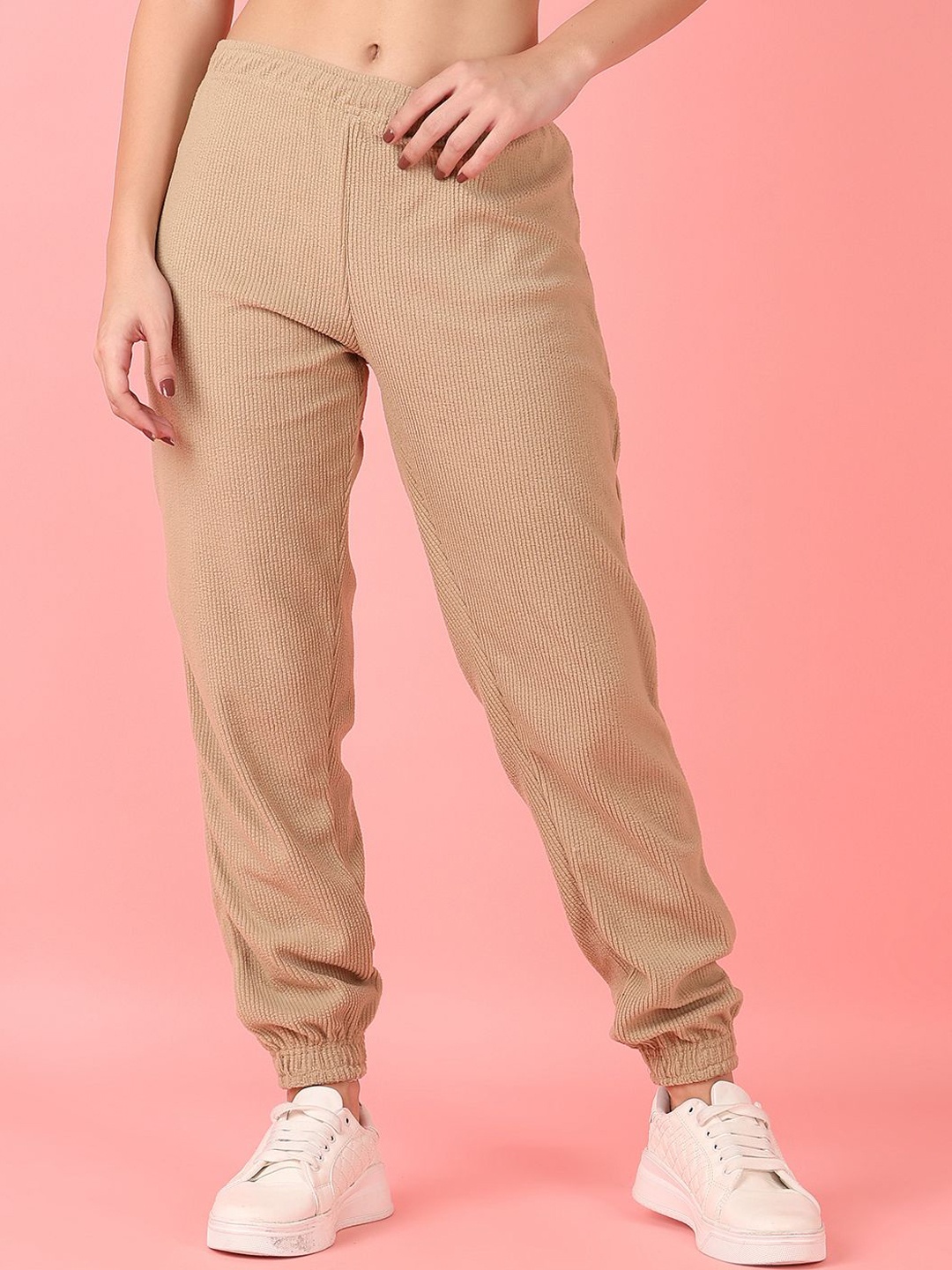 

V-Mart Women Mid-Rise Track Pants, Beige