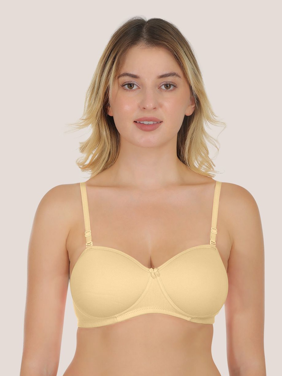 

POOJA RAGENEE Women Full Coverage Anti Odour Balconette Bra, Beige