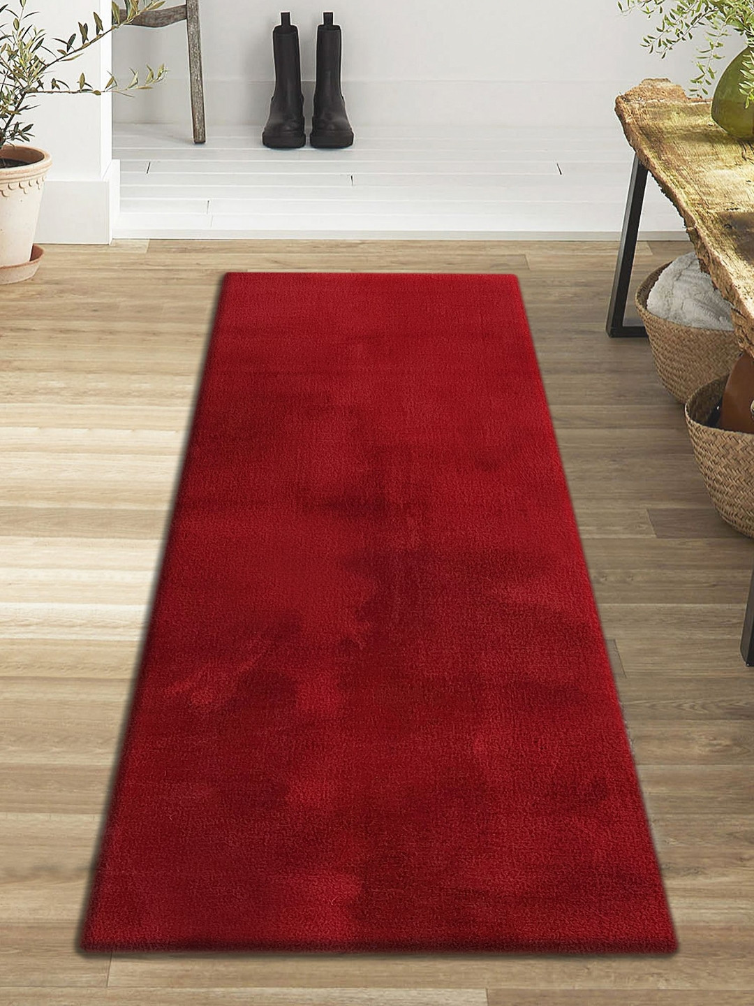 

OBSESSIONS Shaggy Bedside Runner, Burgundy
