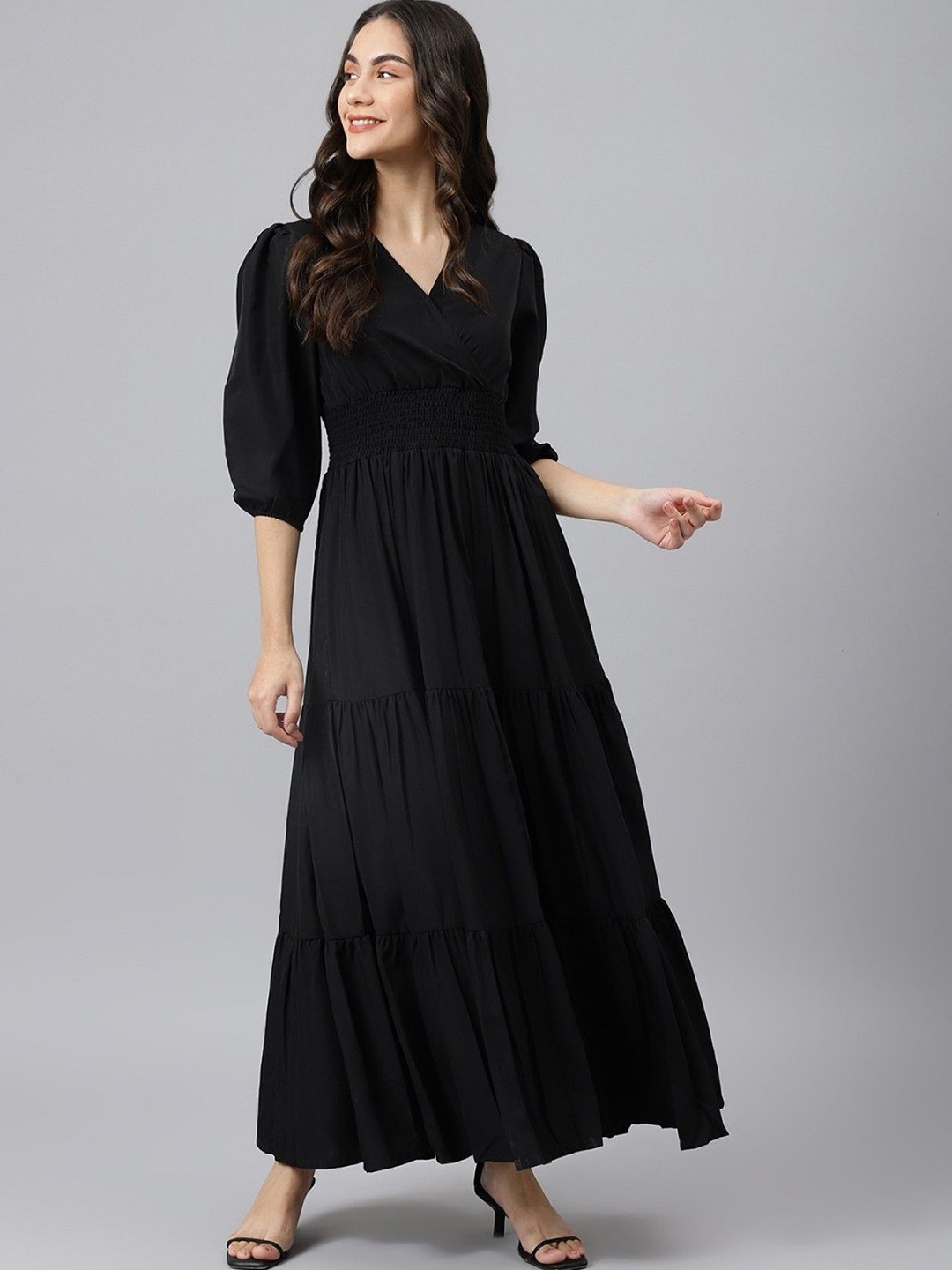 

Raiyani Enterprise Women V-Neck Fit & Flare Dress, Black