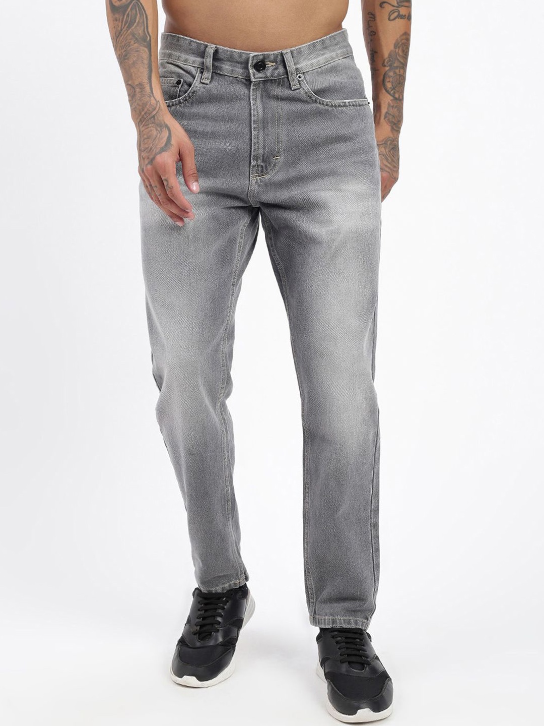 

SHOWOFF Men Comfort Slim Fit Light Fade Cotton Jeans, Grey
