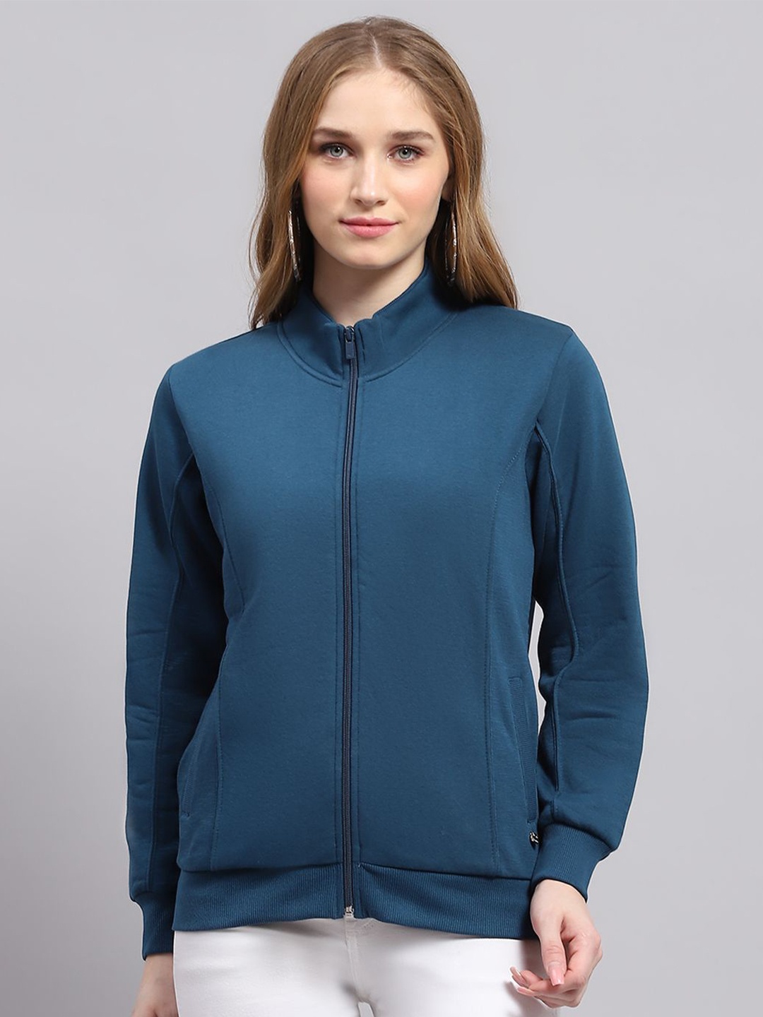 

Monte Carlo Women Solid Sweatshirt, Blue