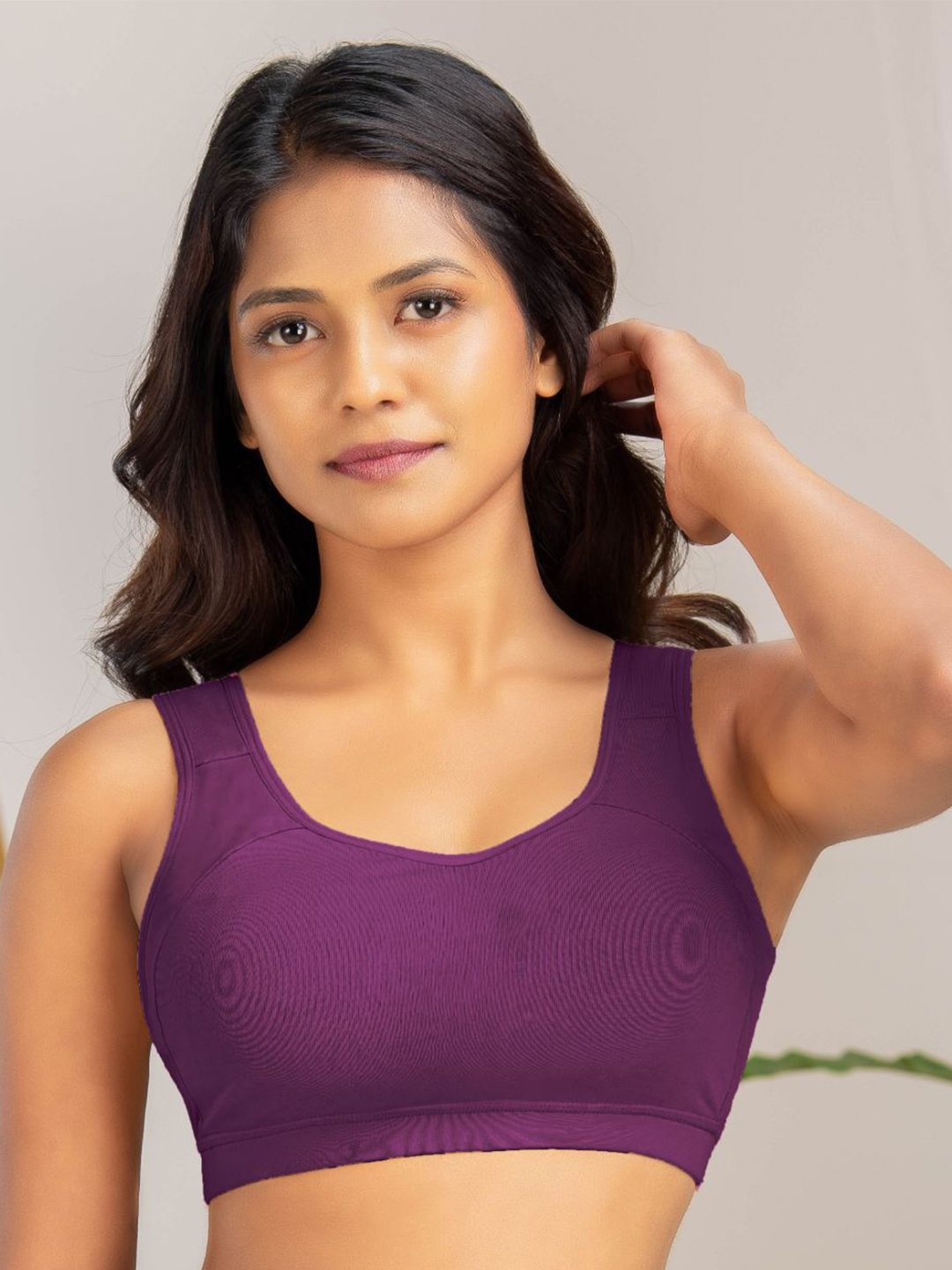 

BRIDA LADIES INNERWEAR Women Full Coverage Cotton Sports Bra, Purple