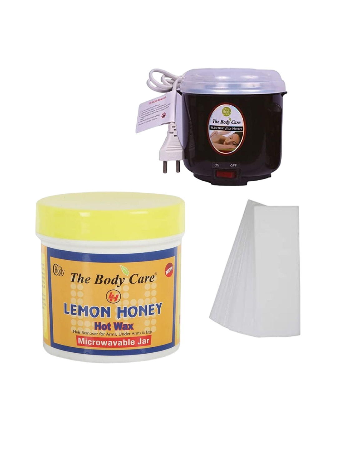 

The Body Care Lemon Honey Hot Wax With Strips & Heater - 200 g, White