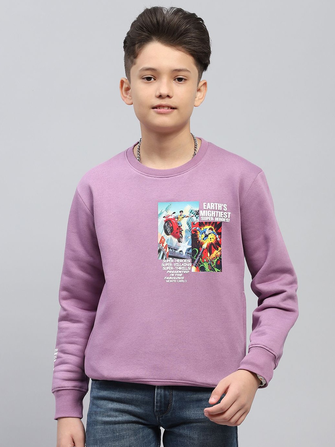 

Monte Carlo Boys Printed Cotton Sweatshirt, Purple