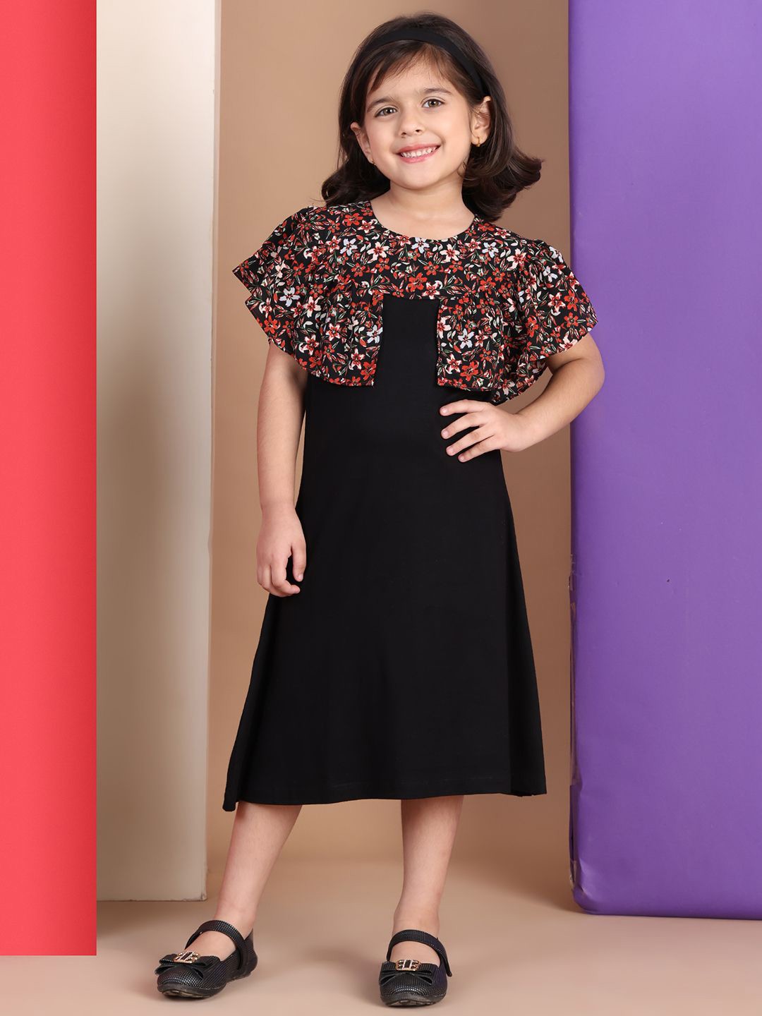 

Baawri Girls Fit & Flare Dress, Black