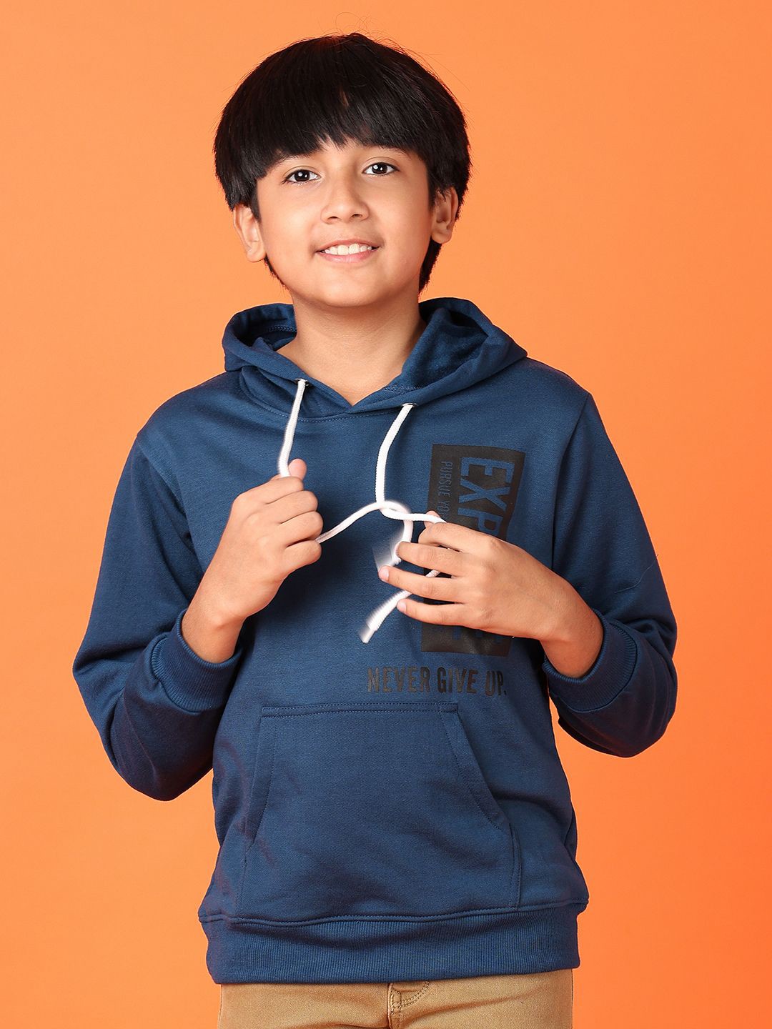 

V-Mart Boys Printed Hooded Pullover Sweatshirt, Teal
