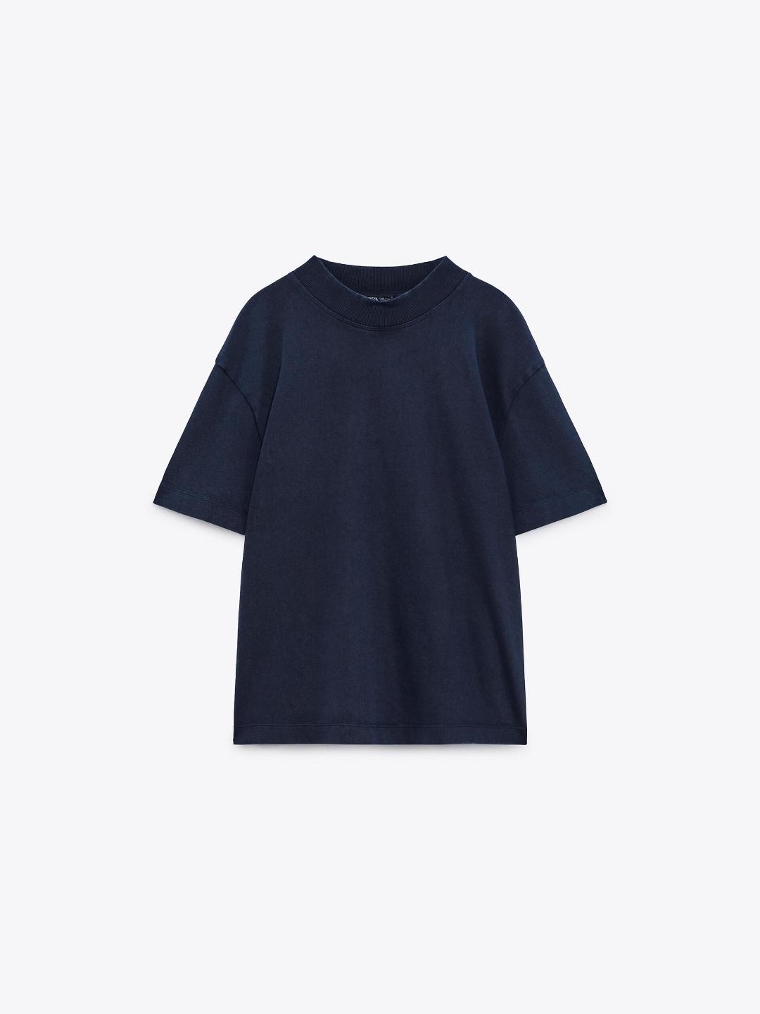 

ZARA Women Navy Blue Tshirts