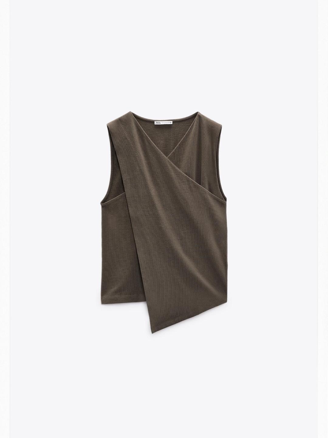 

ZARA Women Khaki Tshirts