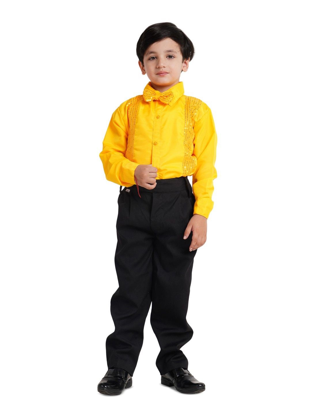 

Kaku Fancy dresses Boys Standard Spread Collar Solid Casual Shirt, Yellow