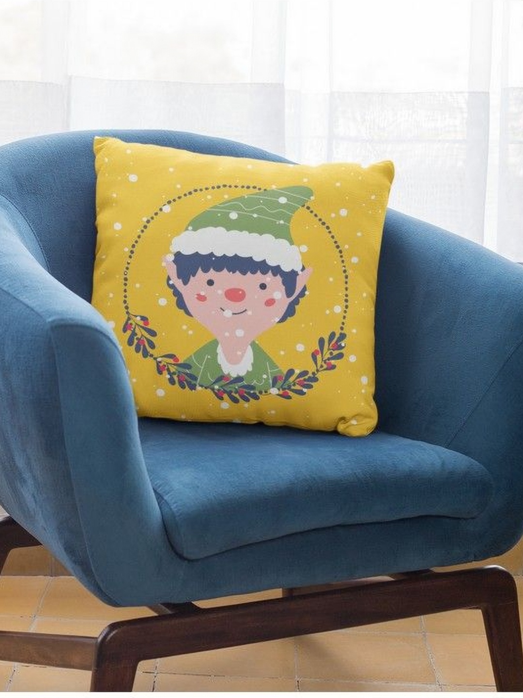 

THEYAYACAFE Yellow & Green Quirky Velvet Square Cushion Covers