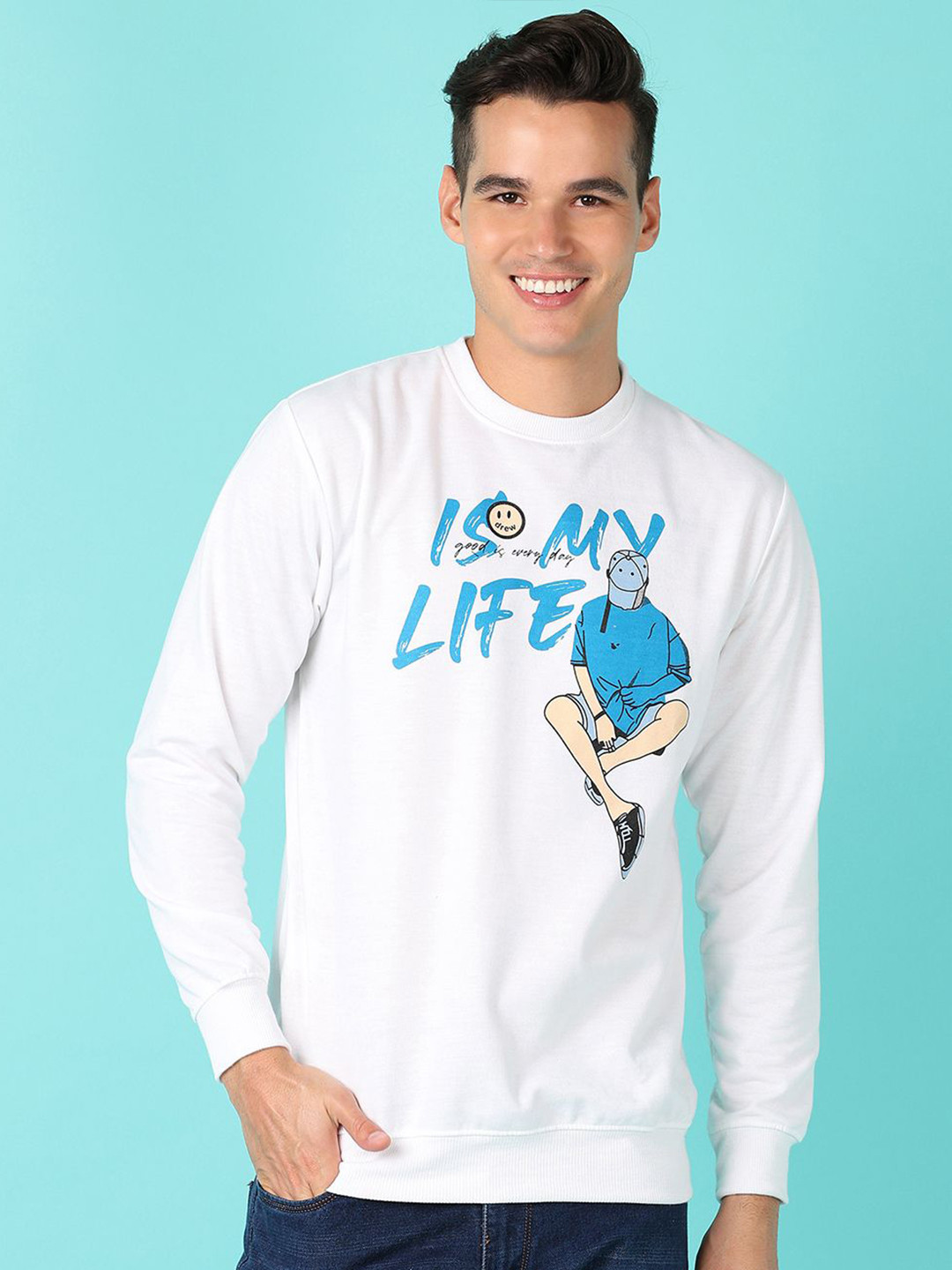 

V-Mart Men winter Sweatshirt, White