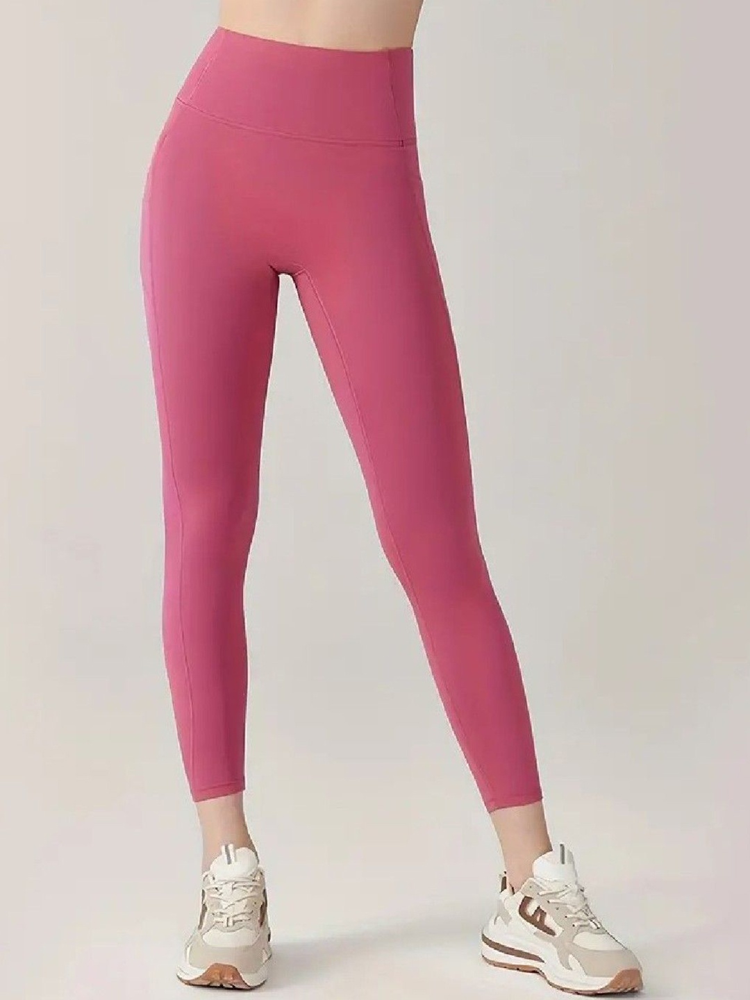 

Poftik Ankle-Length Women Solid Cotton Gym Tights Leggings, Rose