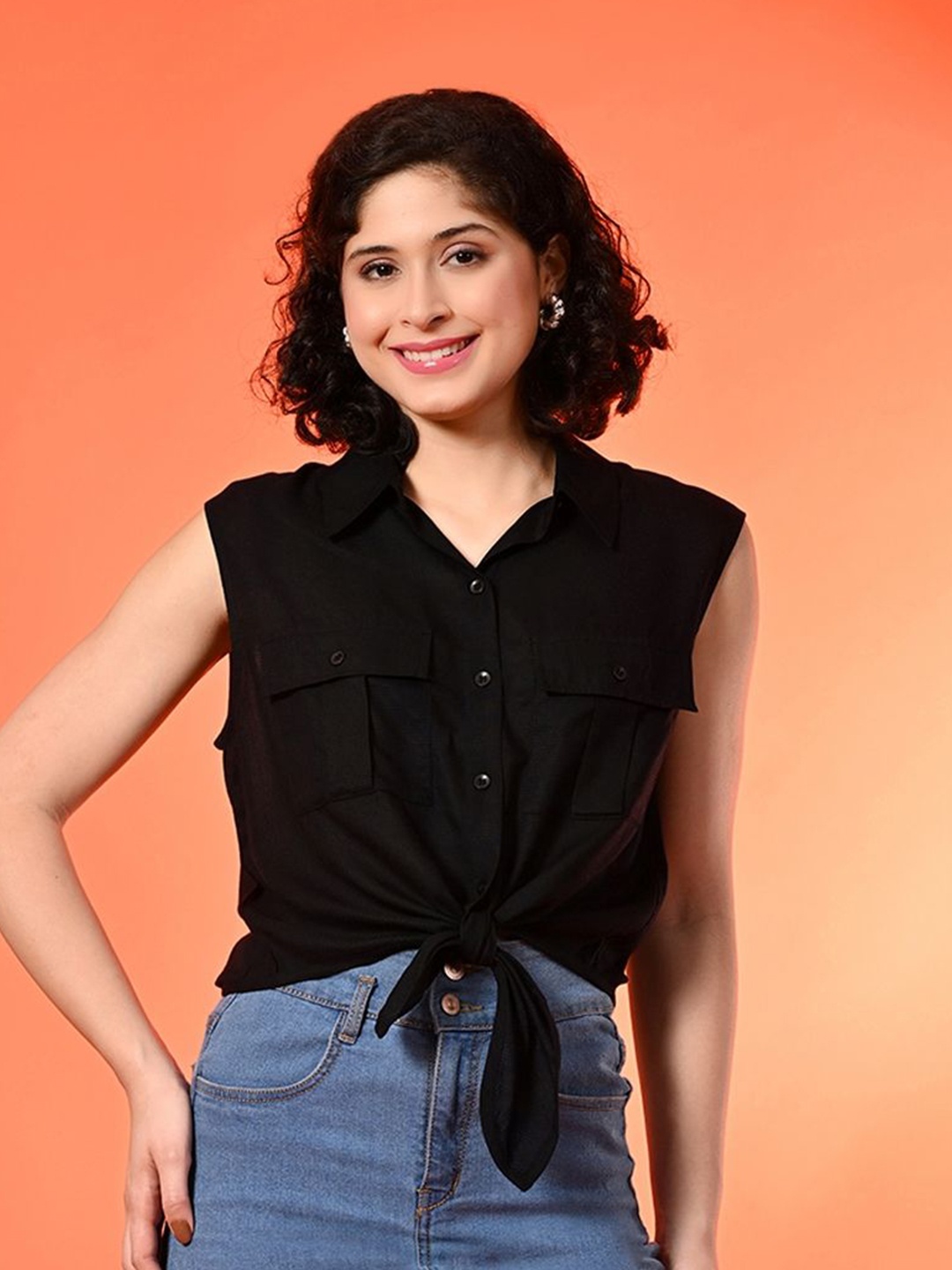 

PRETTY LOVING THING womens Shirt Style Top, Black