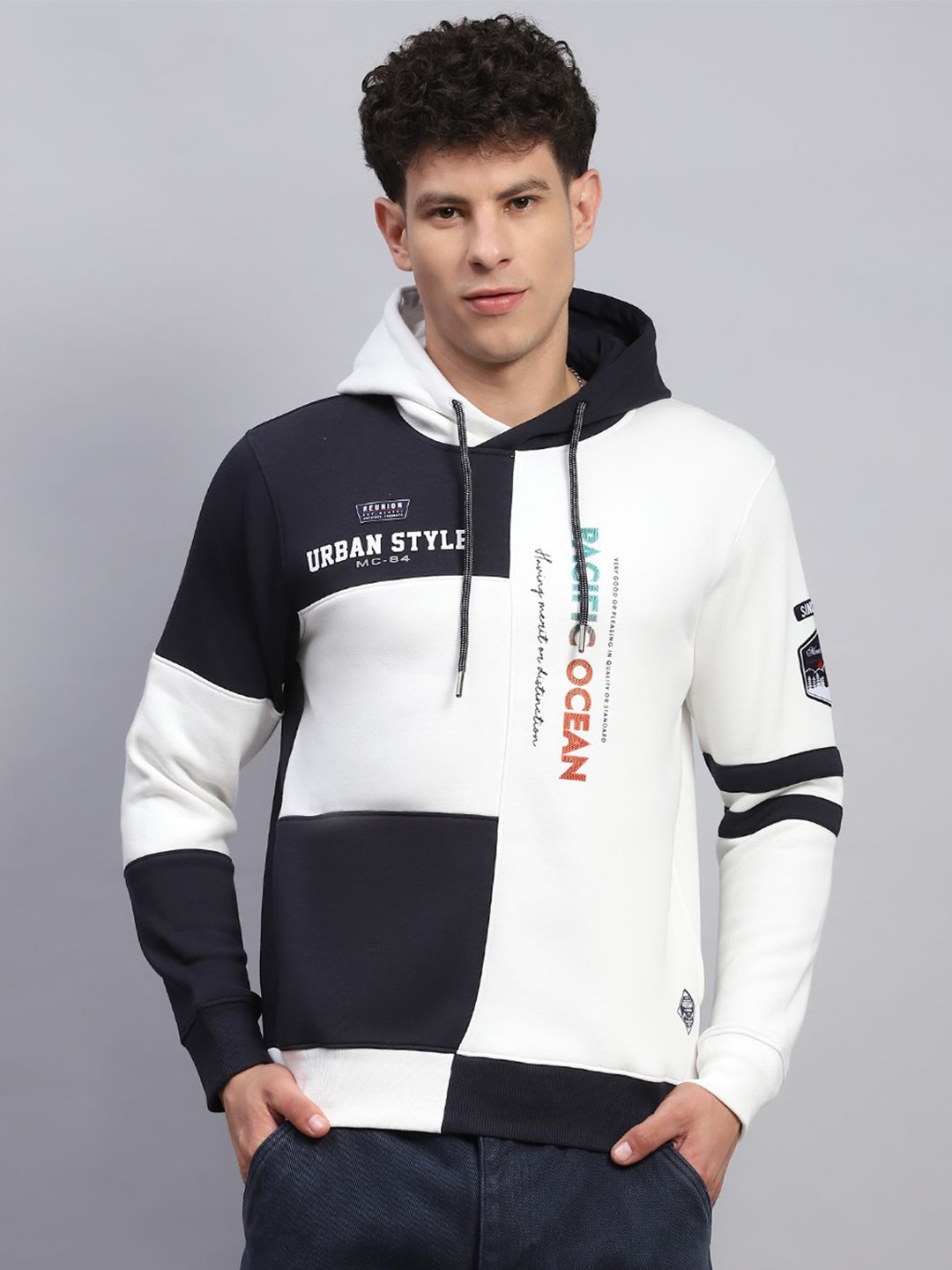 

Monte Carlo Men Colourblocked Cotton Sweatshirt, White