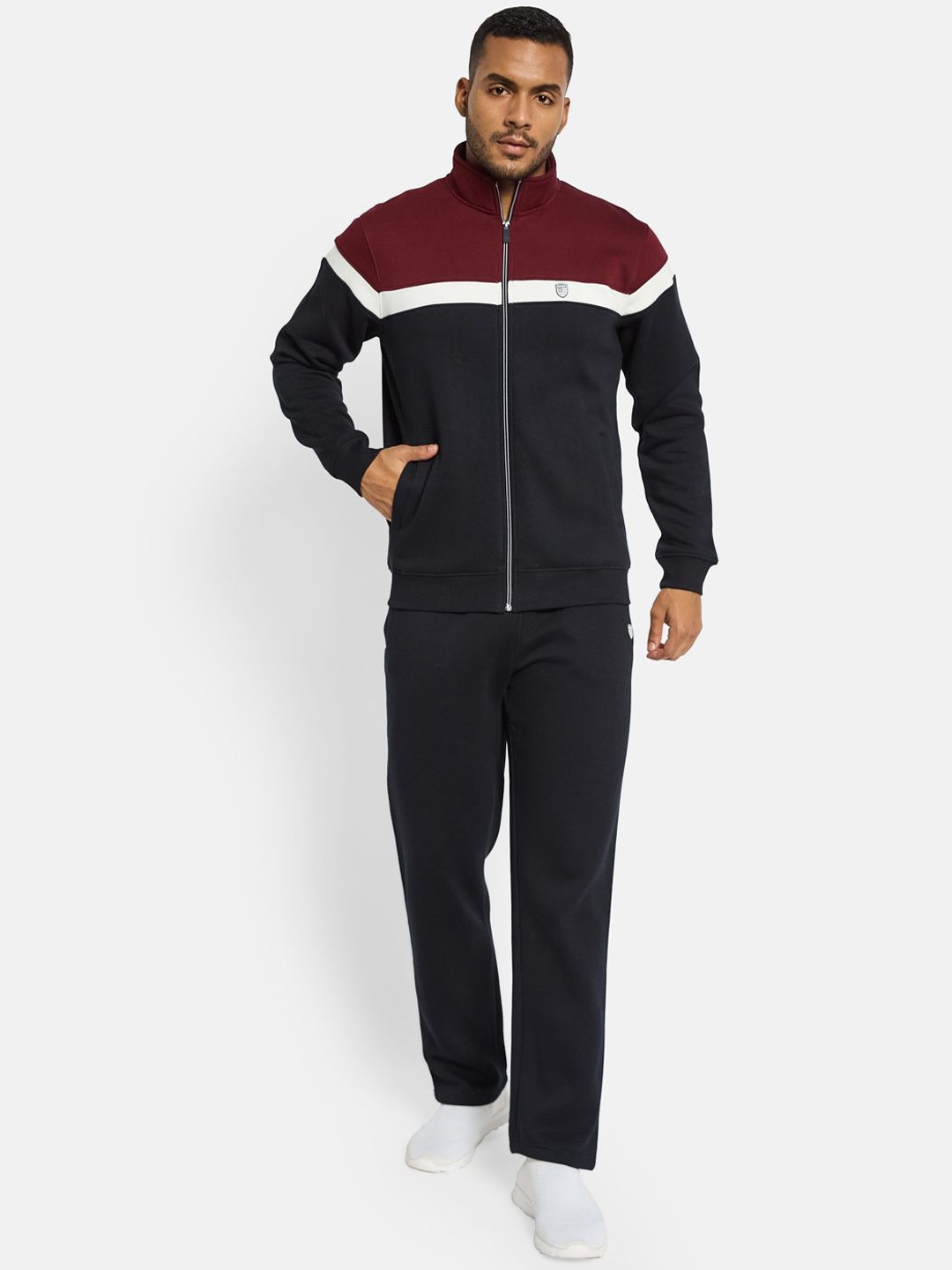 

Octave Men Colour-Blocked Tracksuits, Maroon