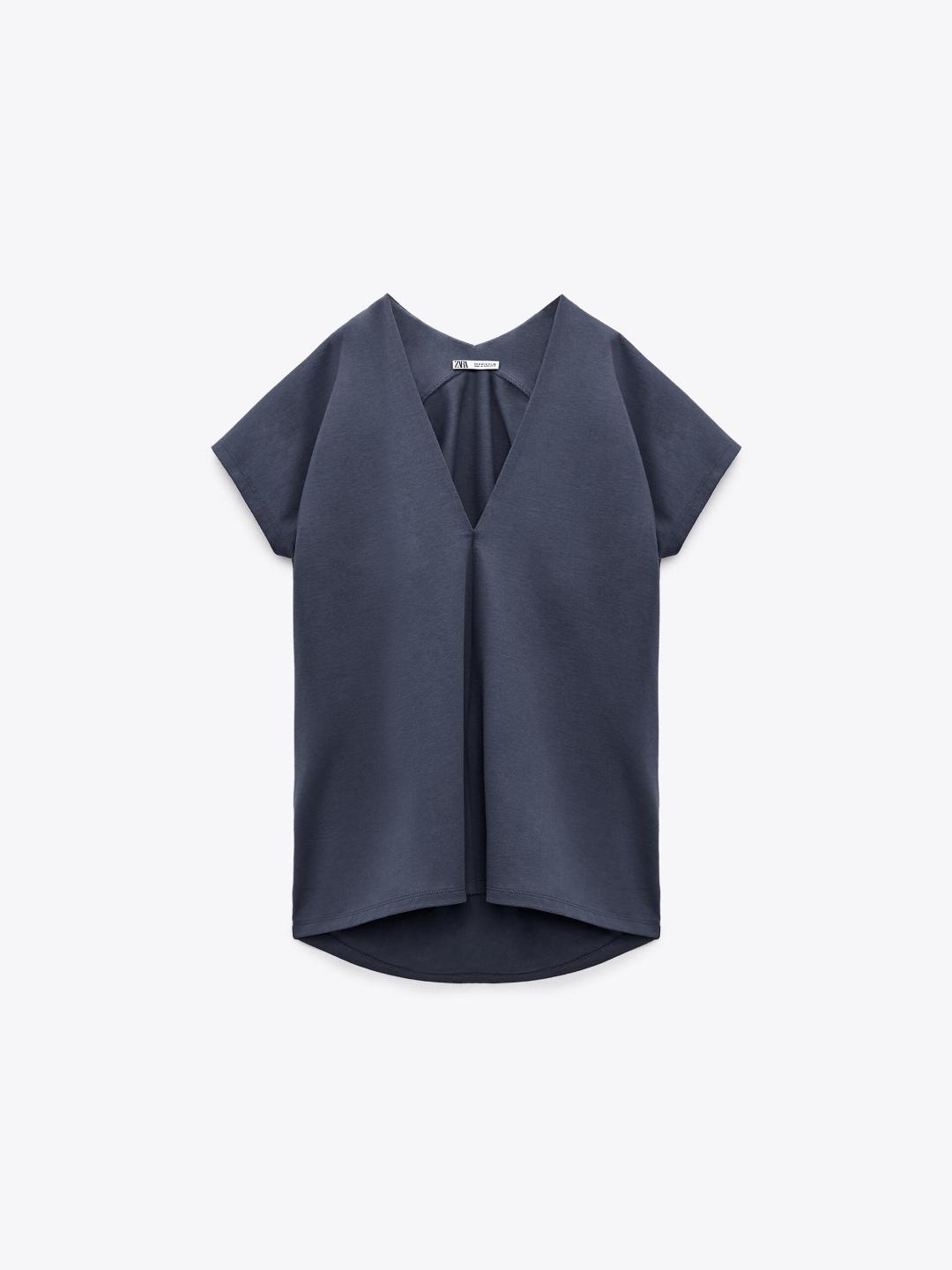 

ZARA Women Navy Blue Tshirts
