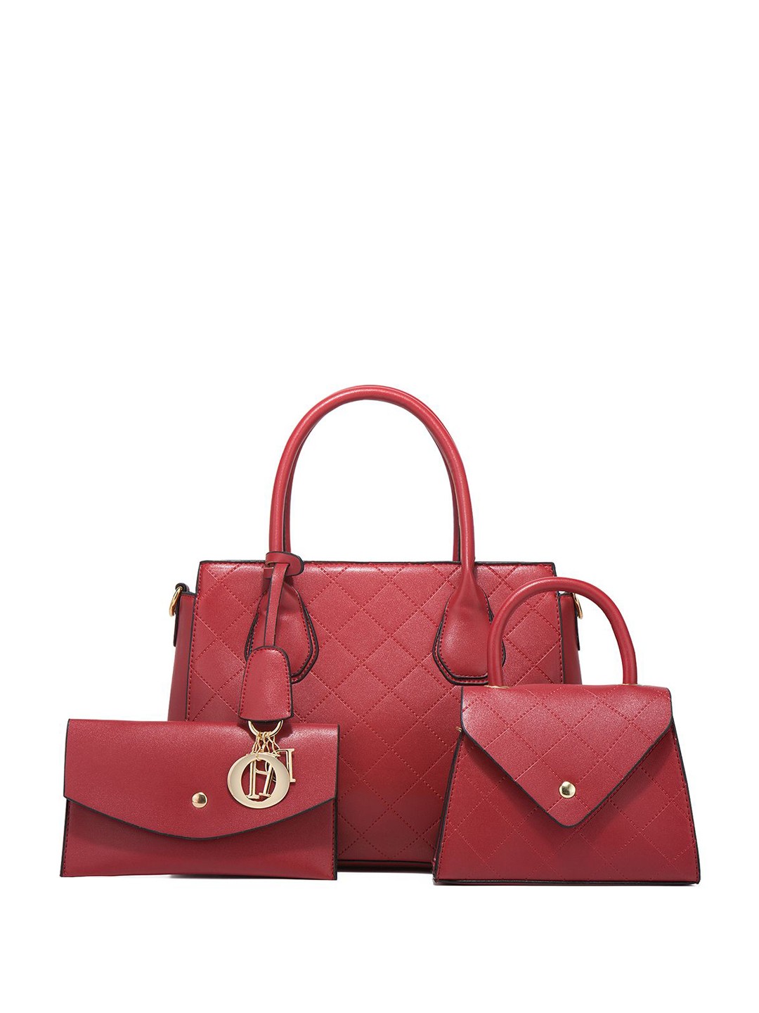 

RAVE PU Shopper Handheld Bag with Quilted, Red
