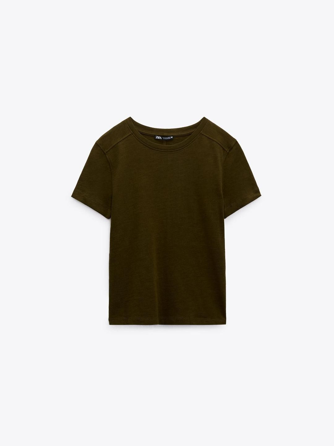 

ZARA Women Khaki Tshirts