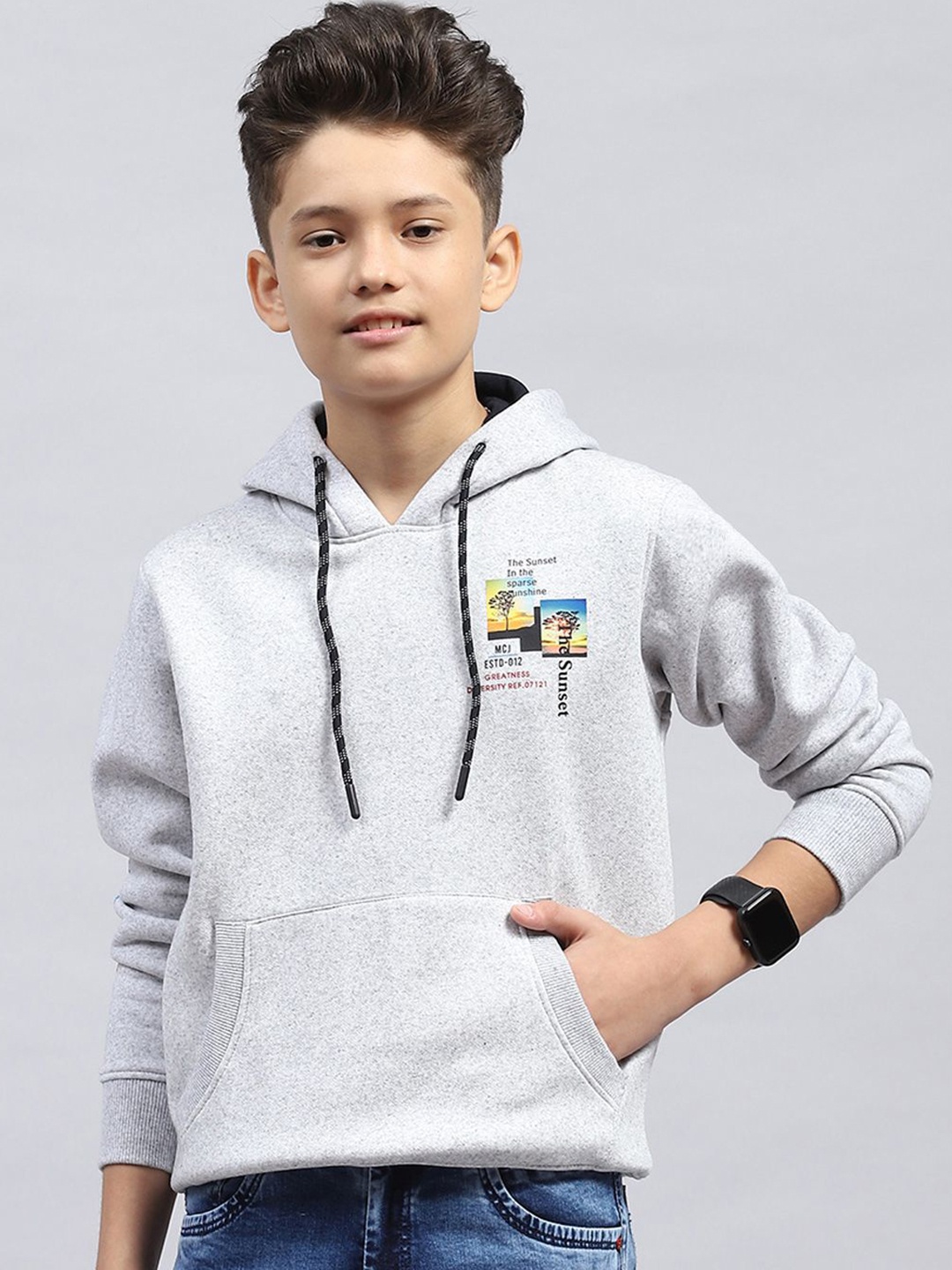 

Monte Carlo Boys Typography Printed Sweatshirt, Grey